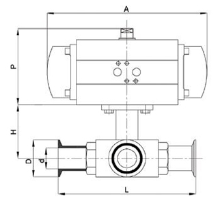 氣動(dòng)衛(wèi)生級三通球閥(圖1)
