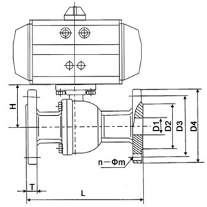 Q941F46氣動(dòng)襯氟法蘭球閥(圖1)