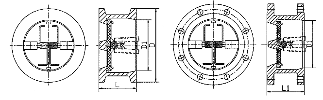 H76W對(duì)夾式雙瓣止回閥(圖1)